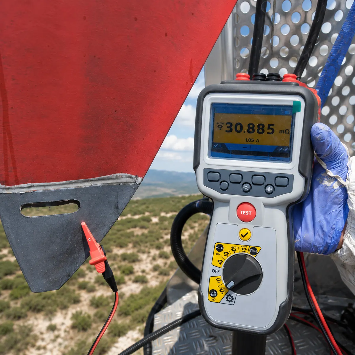 Blade Lightning Protection System Resistance Test