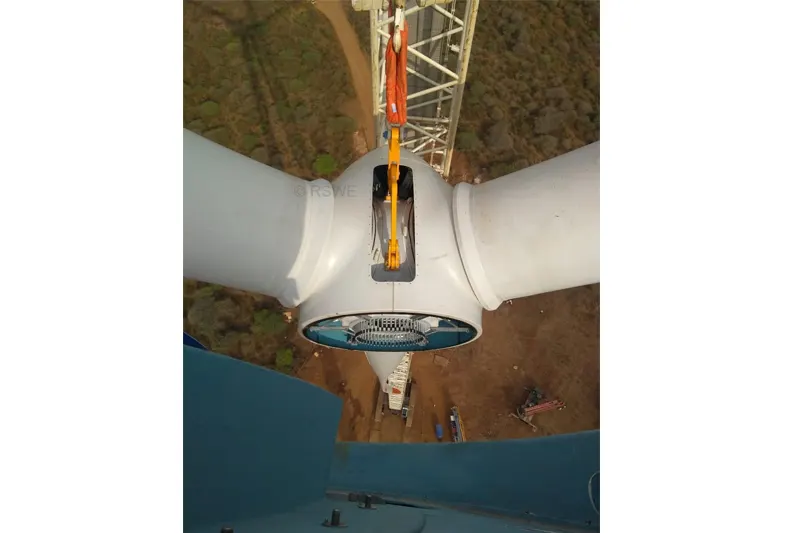 Aerial view of nacelle installation